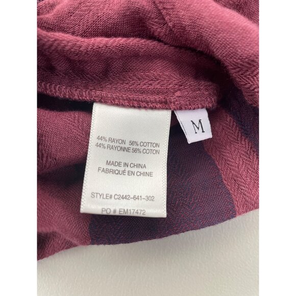 Cloth & Stone Plaid Bell Sleeve Crop Top Size M Maroon Blue Preppy Academia Chic - Picture 9 of 10